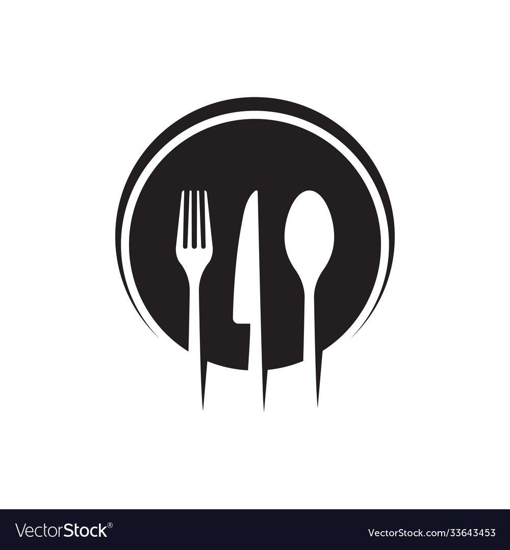 Fork knife and spoon icon logo templatedesign Vector Image