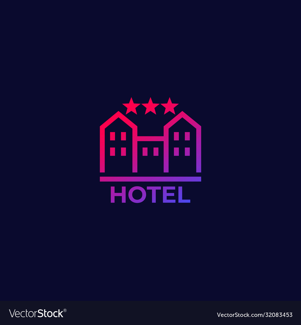 Hotel icon with gradient Royalty Free Vector Image