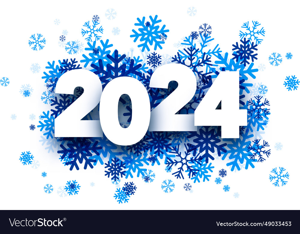 New year 2024 white paper numbers for calendar Vector Image