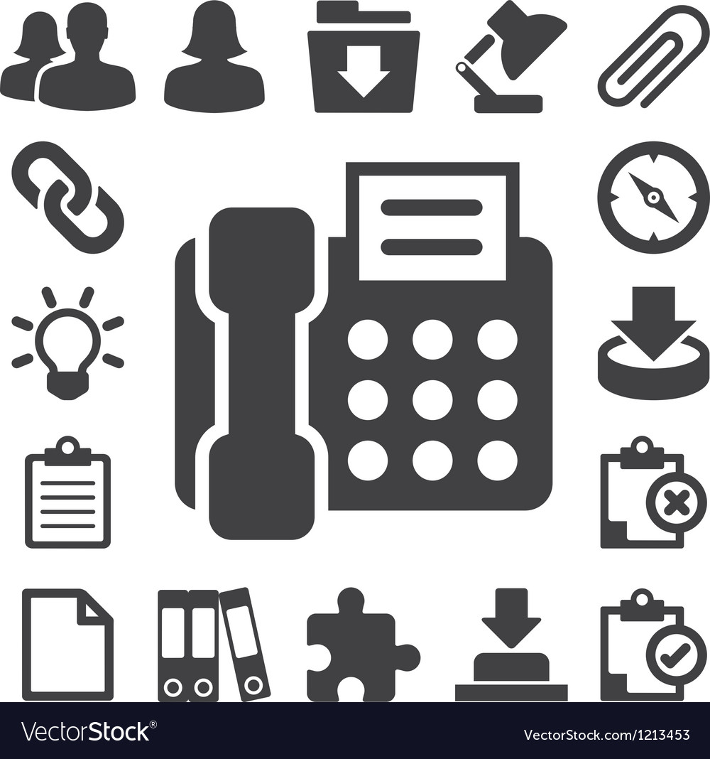 Office icons set eps 10