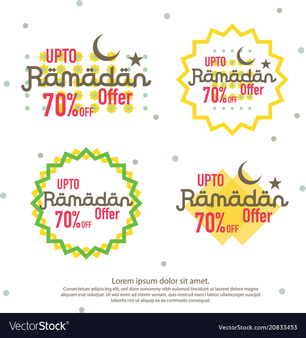 Ramadan sale offer banner set design promotion