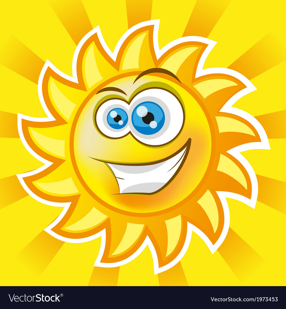 Smiling sun Royalty Free Vector Image - VectorStock