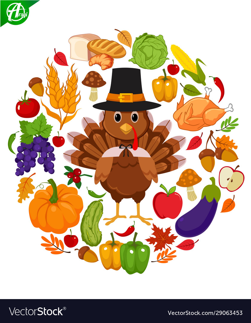 Thanksgiving cartoon Royalty Free Vector Image