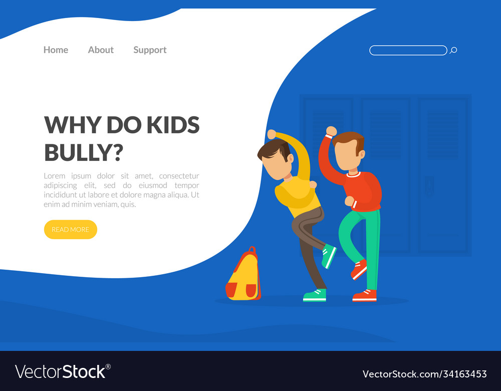 Why do kids bully landing page template boy