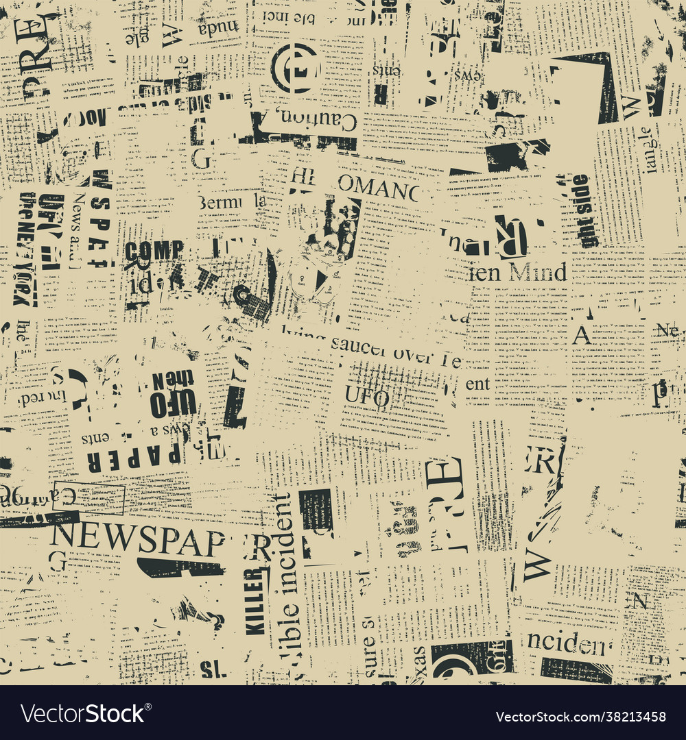 Abstract seamless pattern on a newspaper theme Vector Image