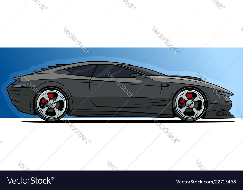 Cartoon cool modern black sport racing car Vector Image Cartoon cool modern black sport racing car Vector Image