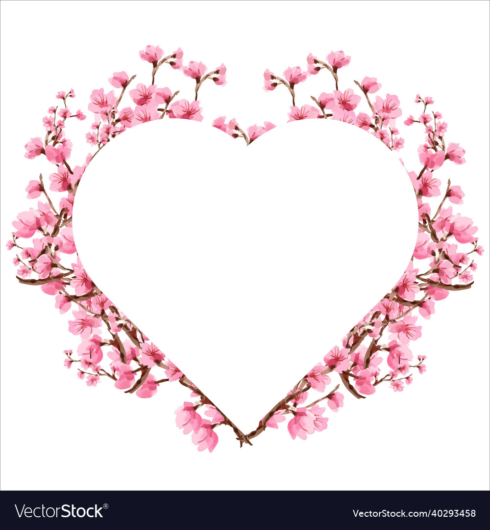 Cherry blossom floral greeting card Royalty Free Vector