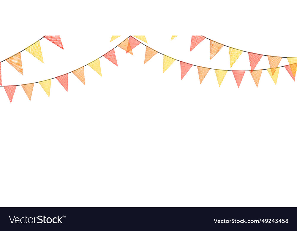 Colorful Bunting Garlands With Flags Made Vector Image