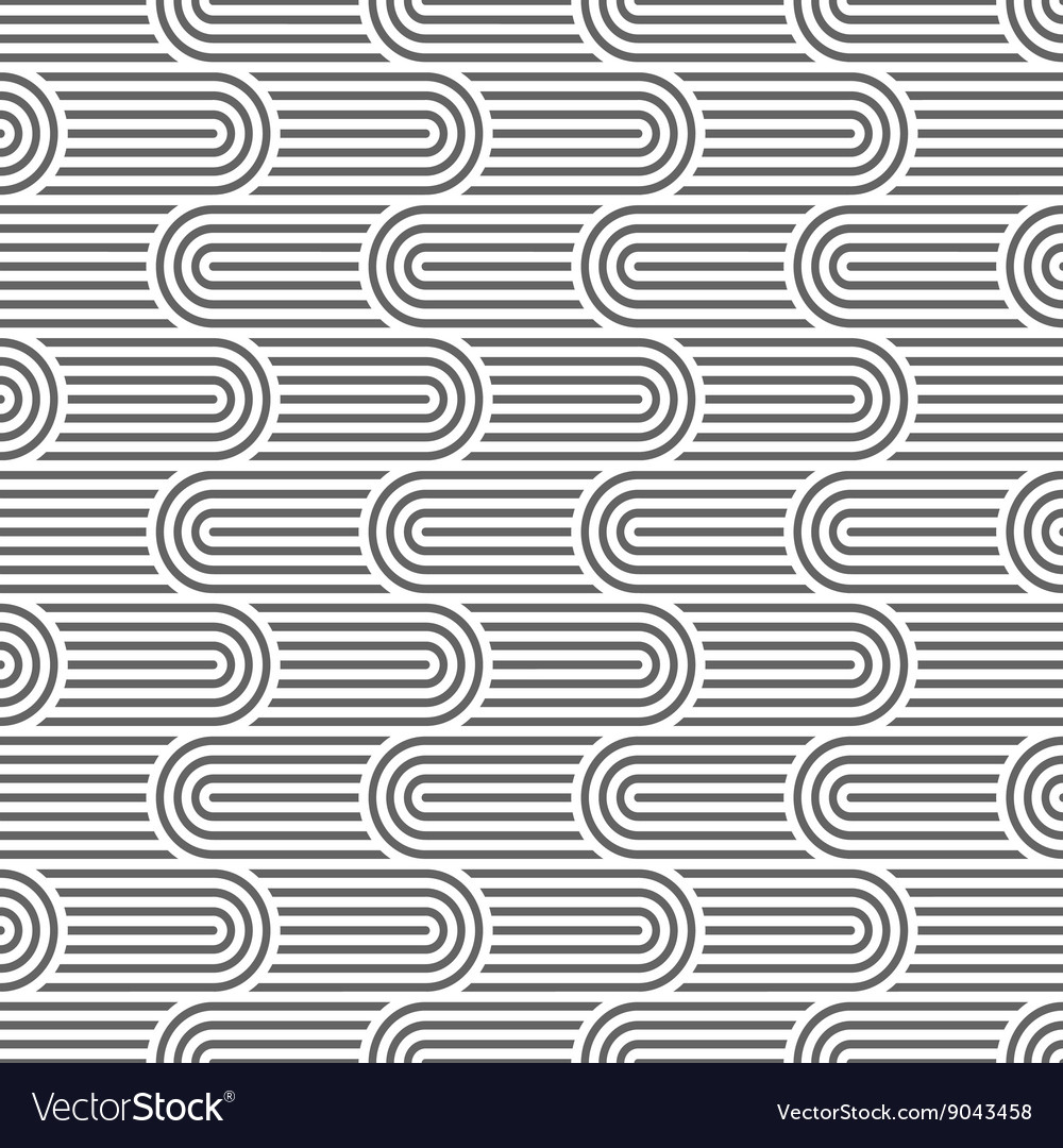 Curved striped geometric seamless pattern Vector Image