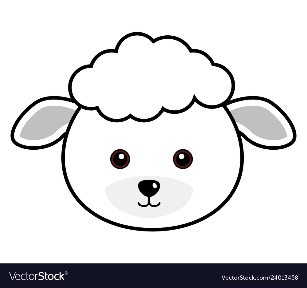 Cute sheep cute animal faces Royalty Free Vector Image