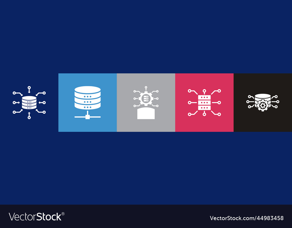 Data integration icons infographic design template