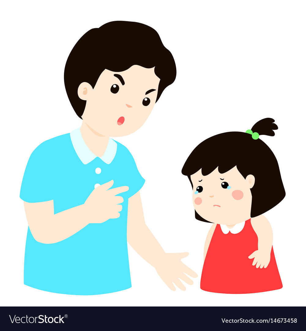 Father scolds his daughter cartoon character Vector Image Father scolds his daughter cartoon character Vector Image