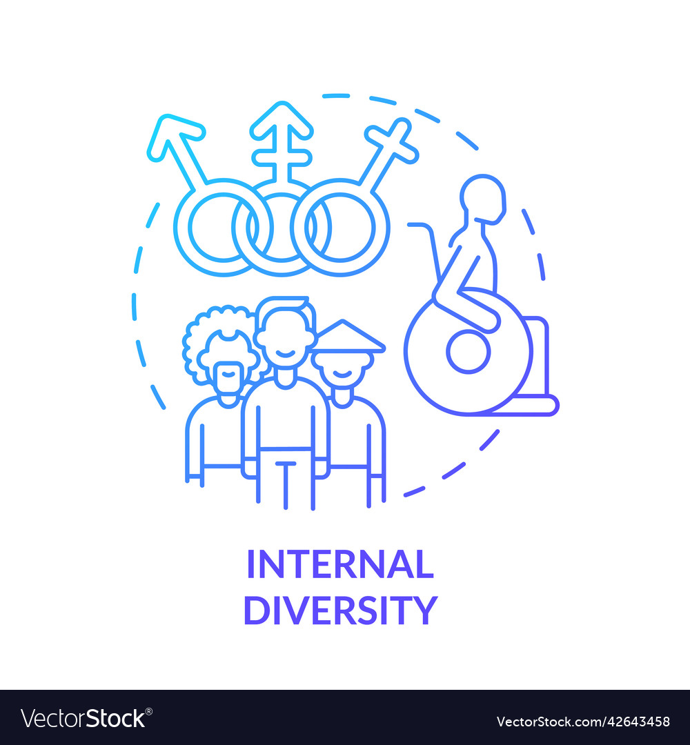 Internal diversity blue gradient concept icon Vector Image