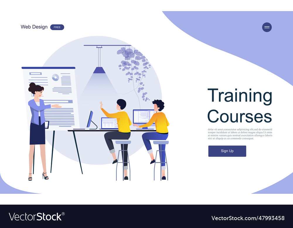 Online education training and courses learning Vector Image