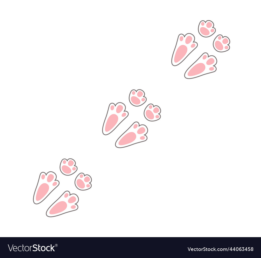 Rabbit or hare footprint trail easter bunny foot Vector Image