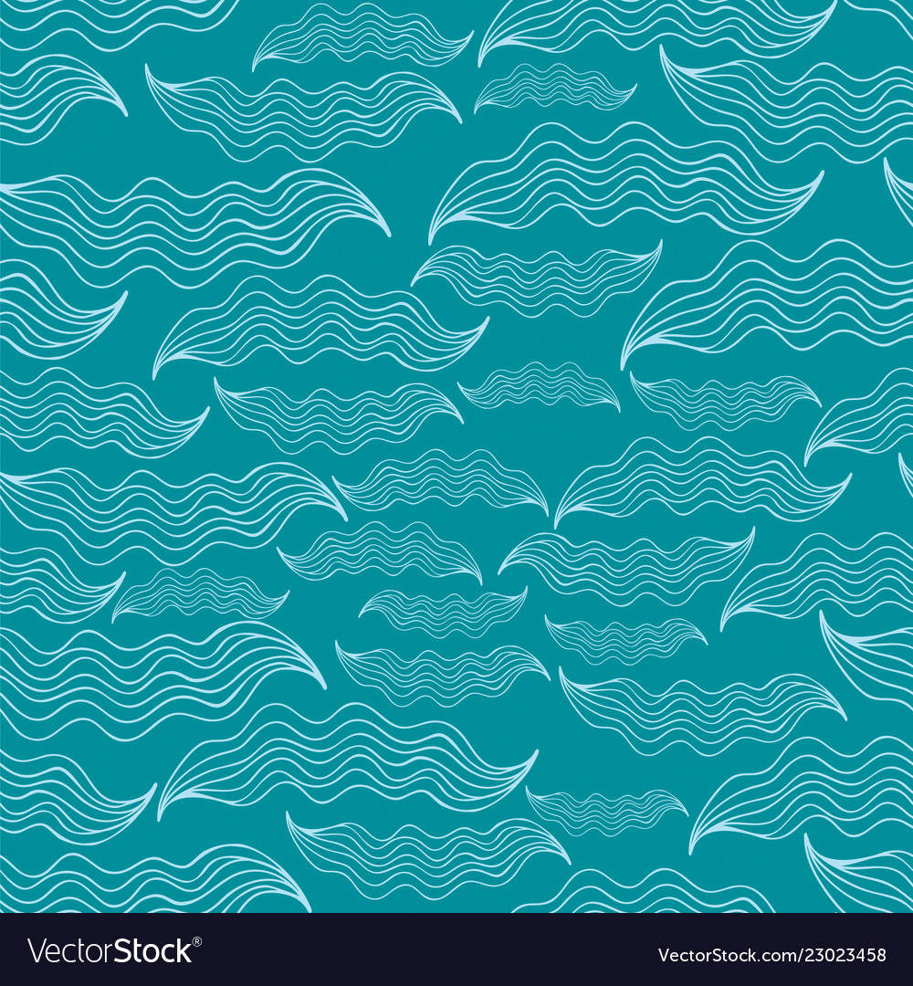 Seamless hand-drawn waves pattern Royalty Free Vector Image