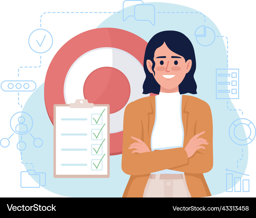 Setting goals 2d isolated Royalty Free Vector Image