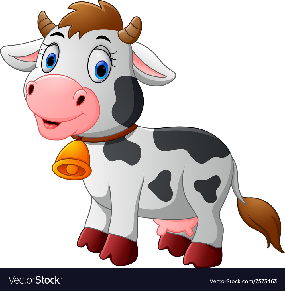 Cartoon Happy cartoon cow Royalty Free Vector Image