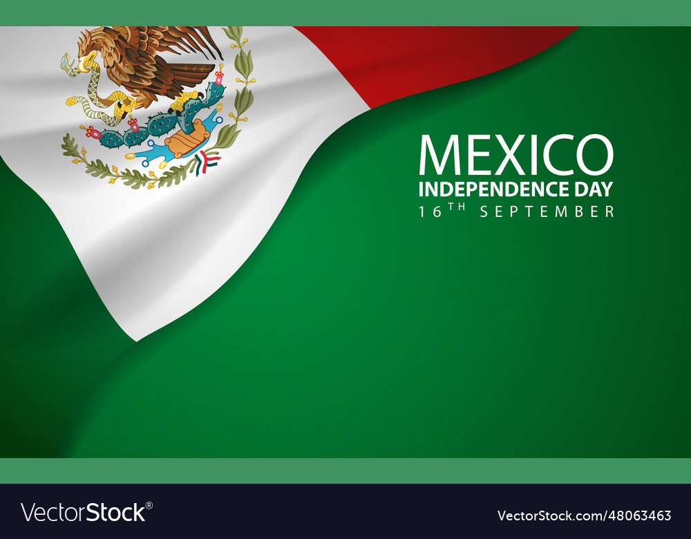 Mexican flag on a green background suitable Vector Image