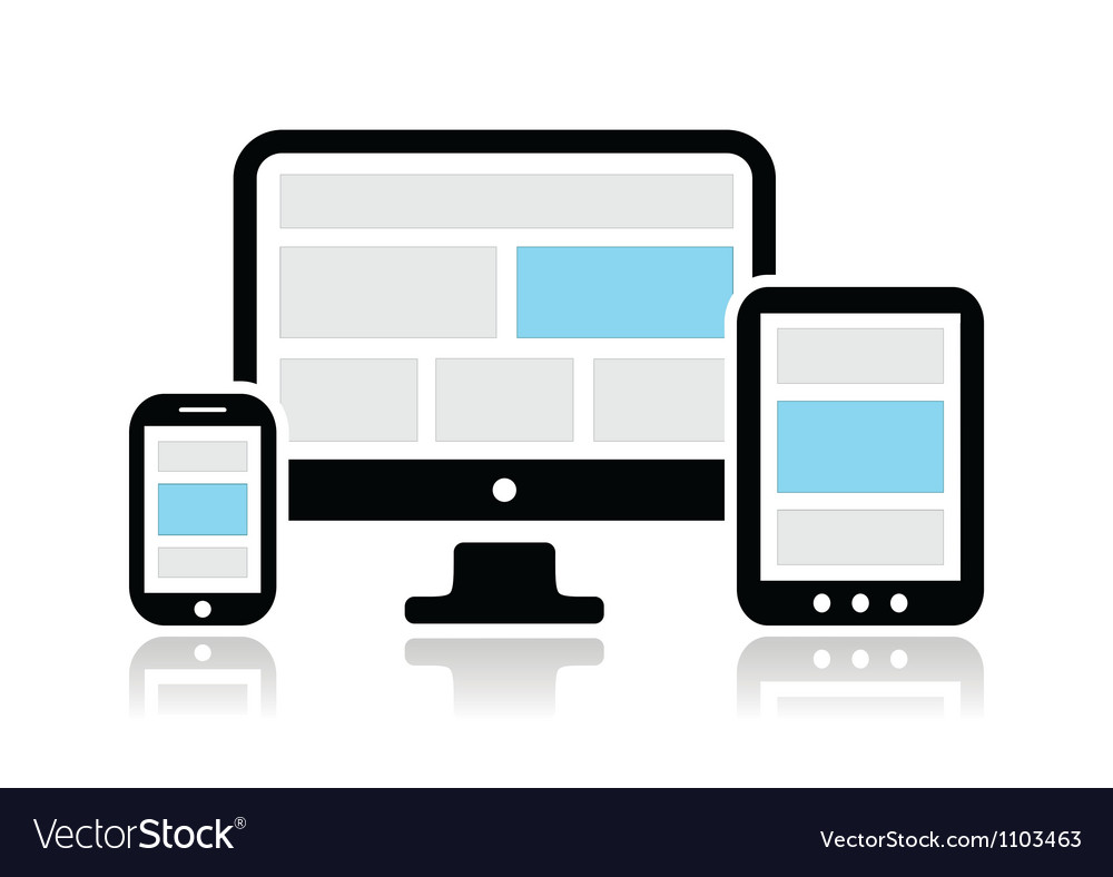 Download Responsive design for web icons set Royalty Free Vector