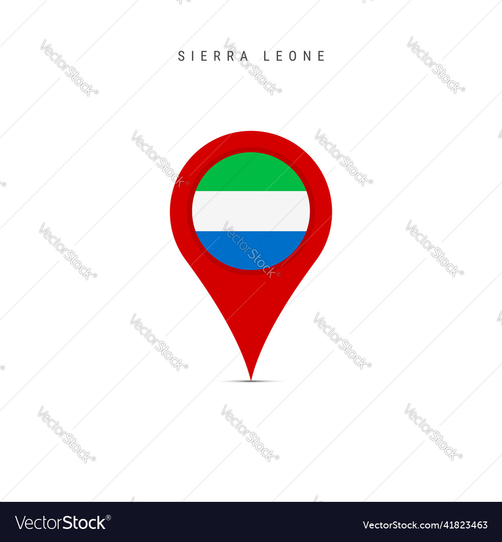 Teardrop Kartenmarker mit Flagge von Sierra leone