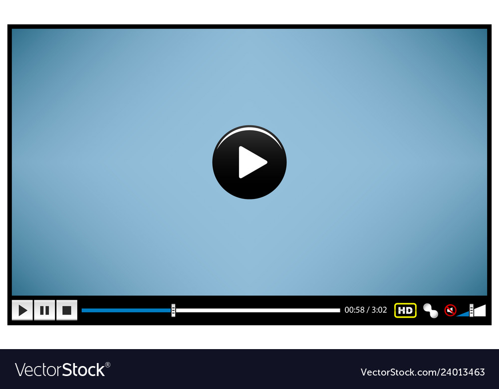 Video movie media player player design Royalty Free Vector