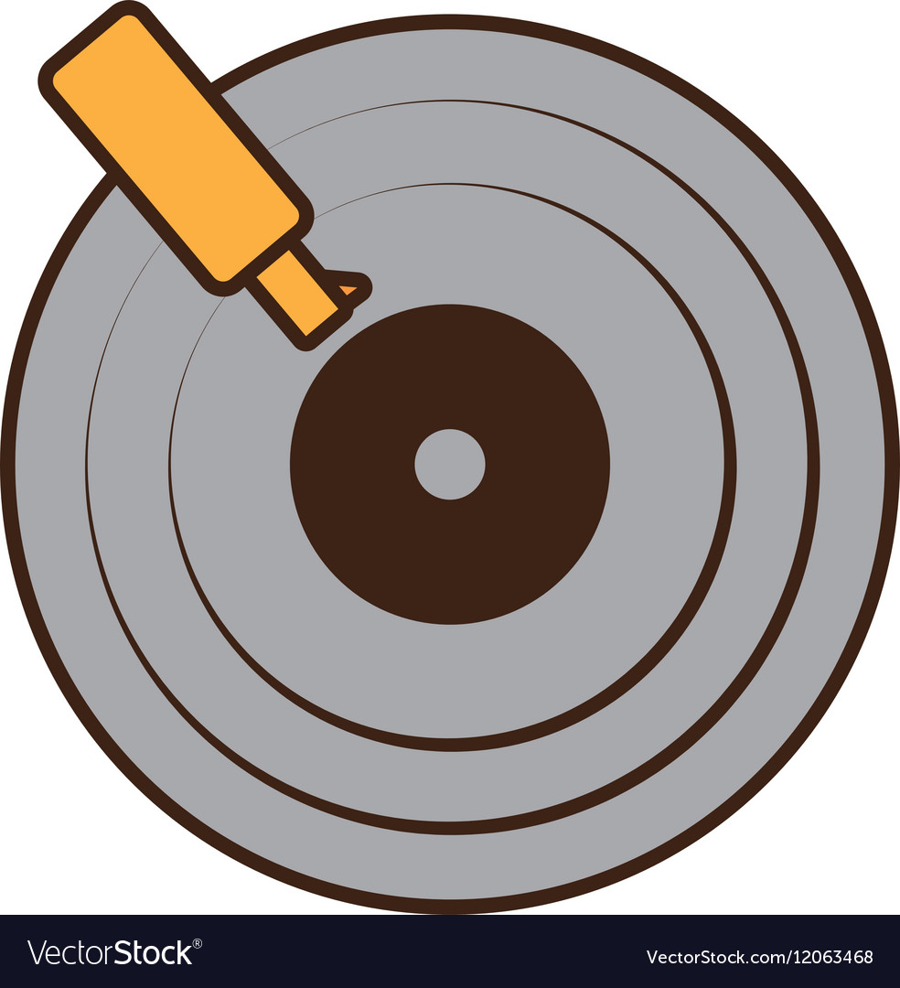 Cartoon gray retro vinyl disc record music