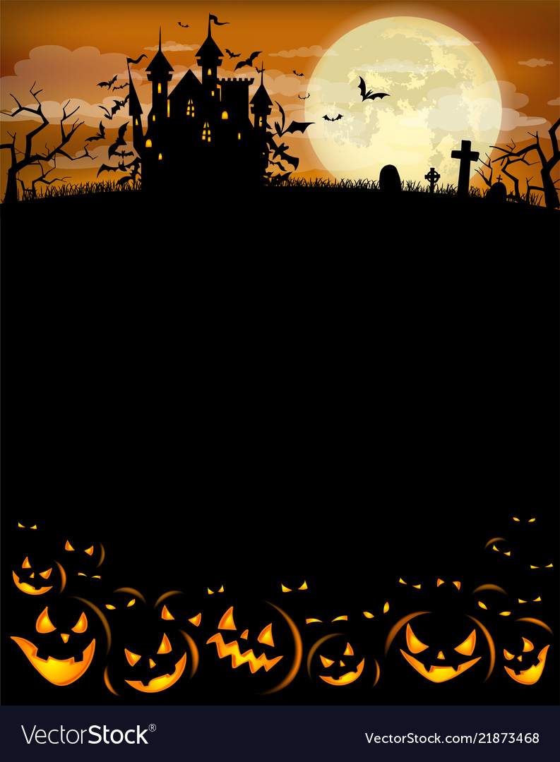 Halloween party invitation with dracula castle Vector Image