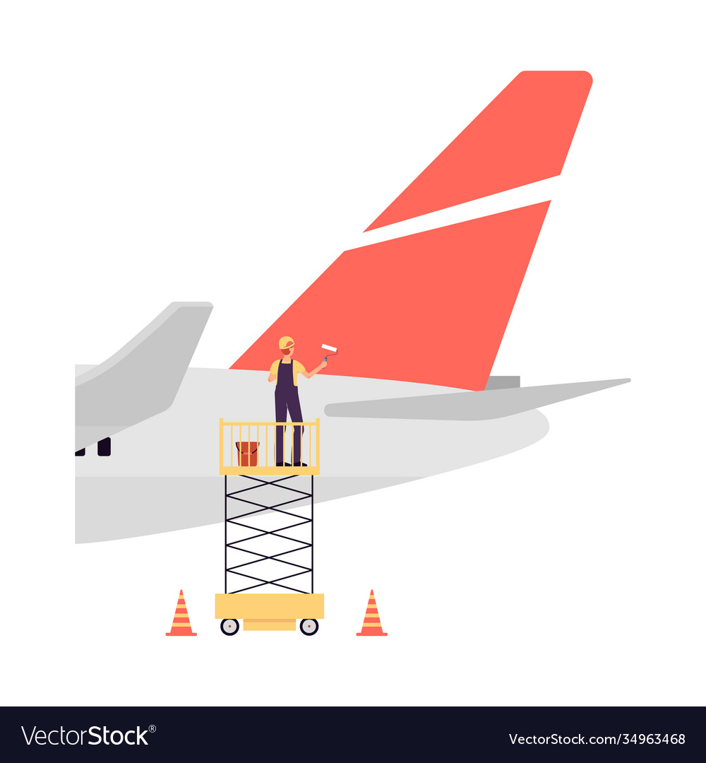 Maintenance And Repair Aircraft Royalty Free Vector Image