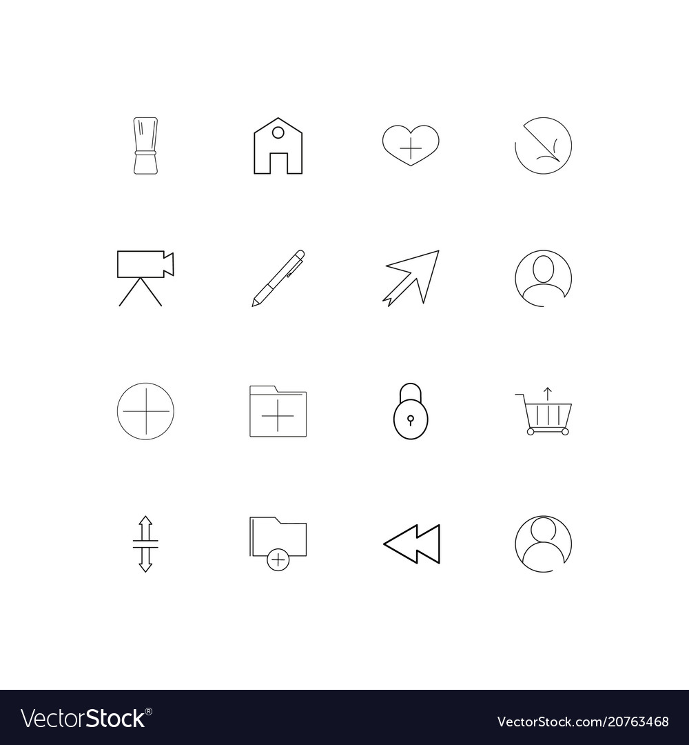 User interface linear thin icons set outlined