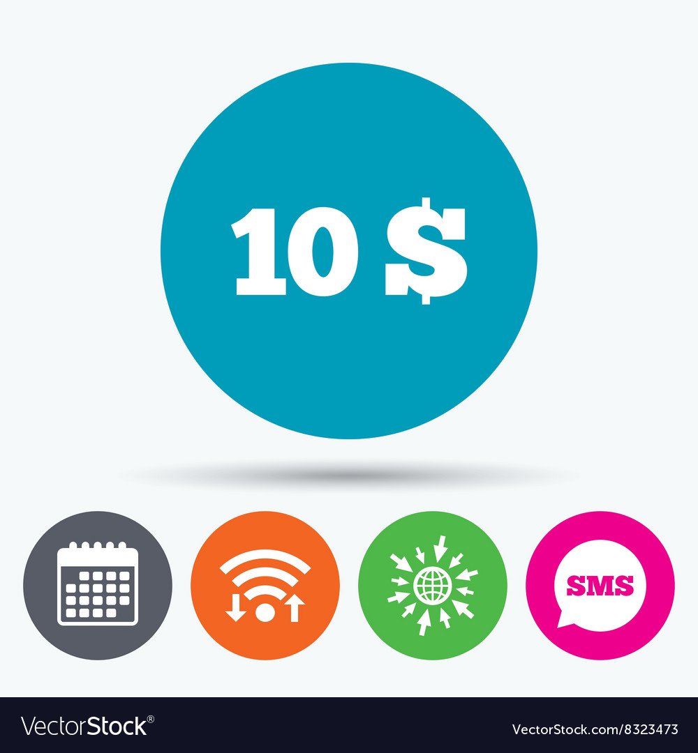 10 dollars sign icon usd currency symbol