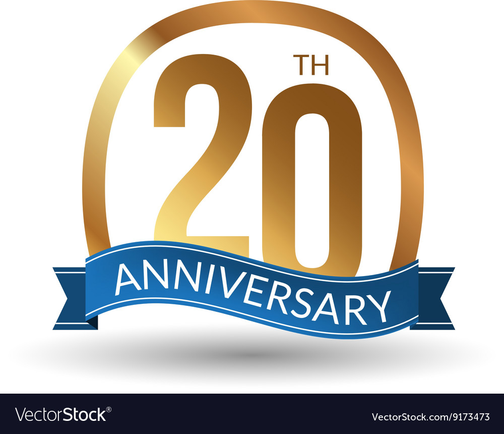 20 years anniversary experience gold label Vector Image