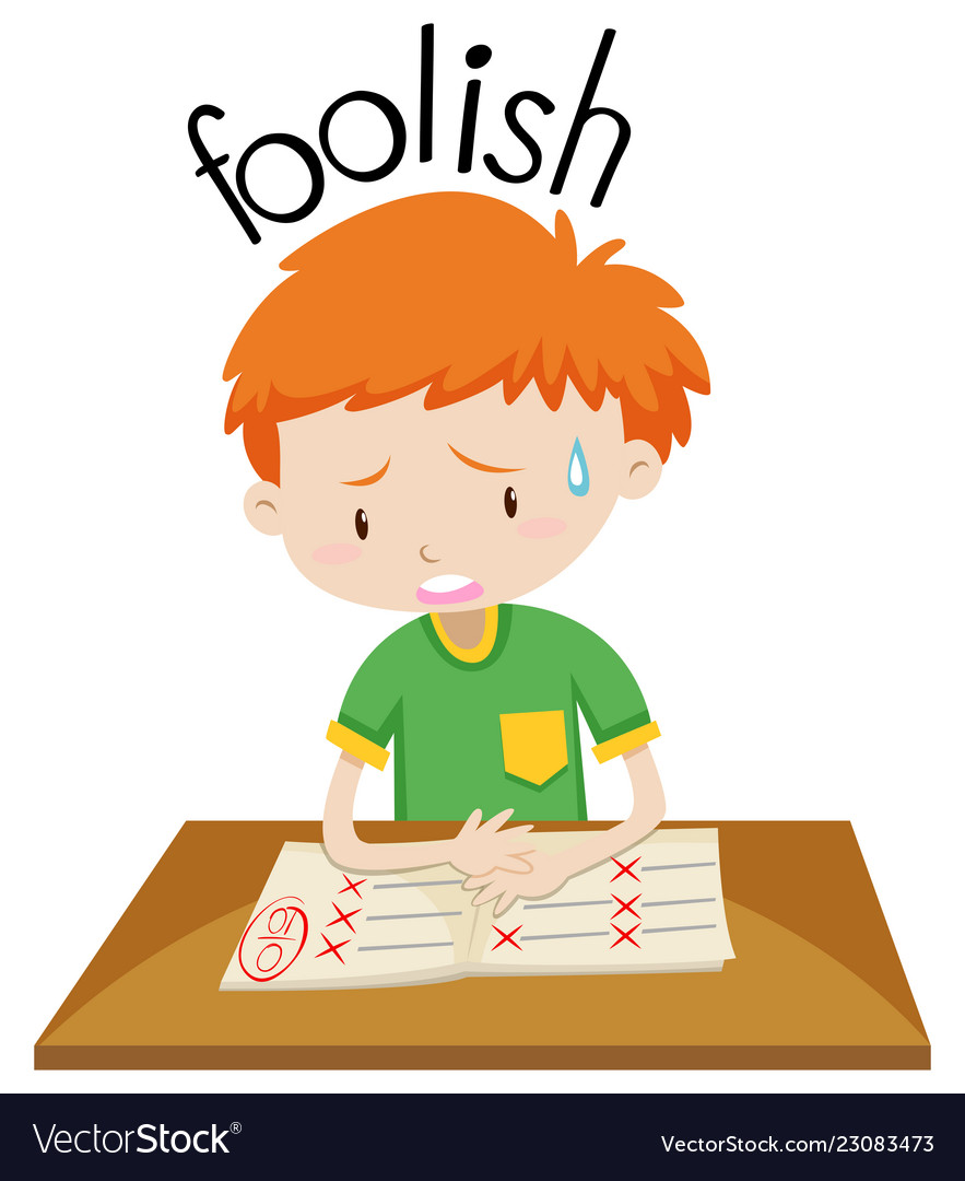 a-foolish-boy-character-royalty-free-vector-image