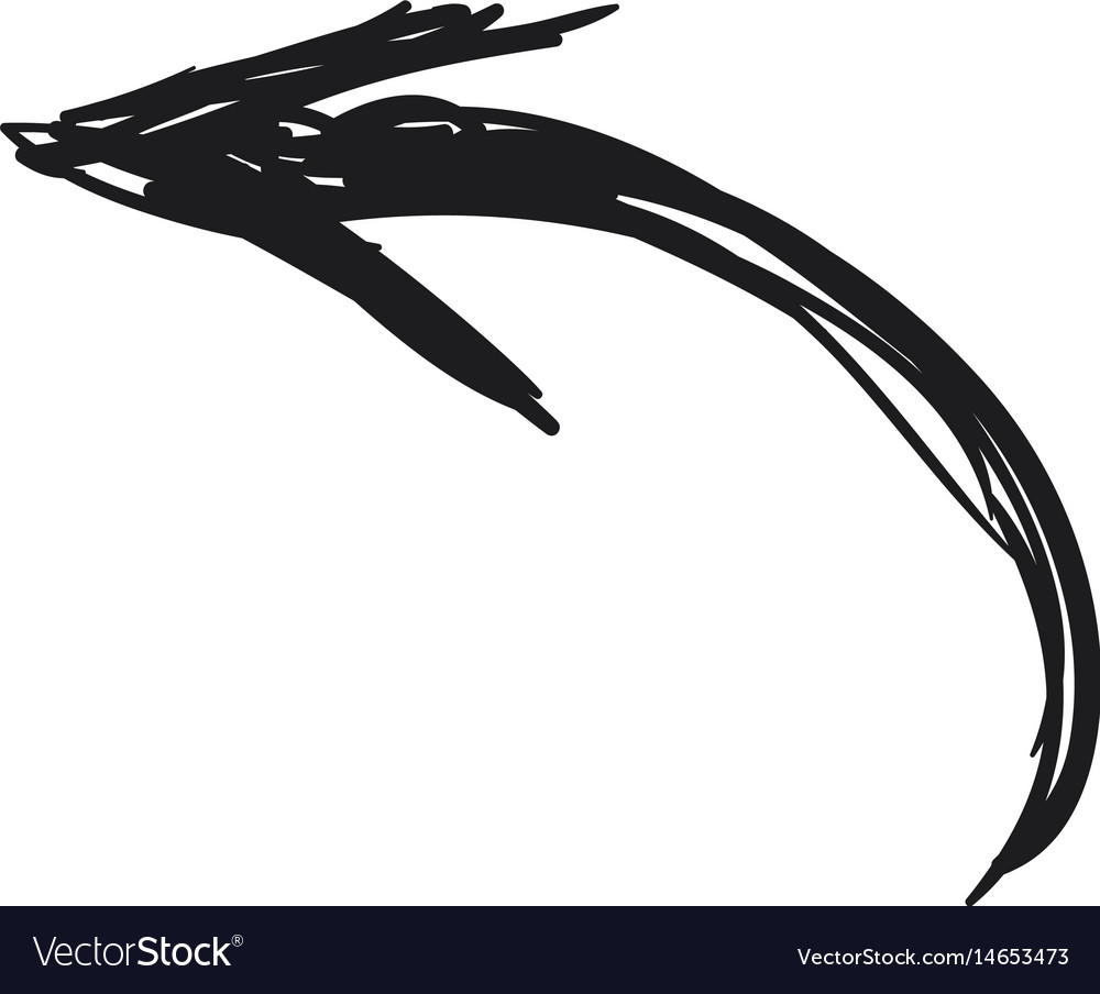 Arrow scribble isolated Royalty Free Vector Image