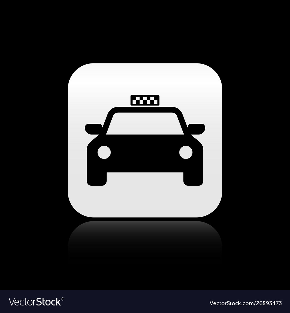 Black taxi car icon isolated on background