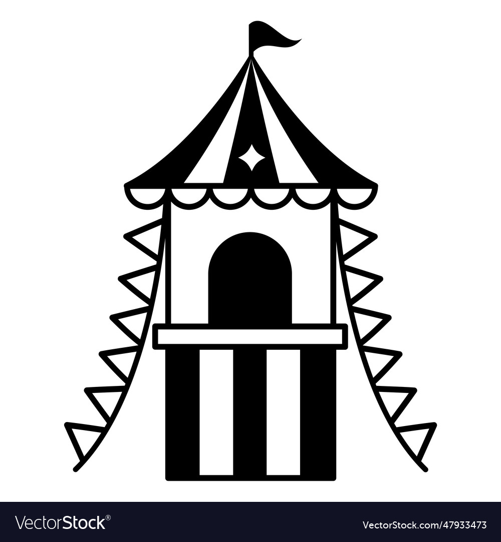 Carnival ticket booth monochrome Royalty Free Vector Image