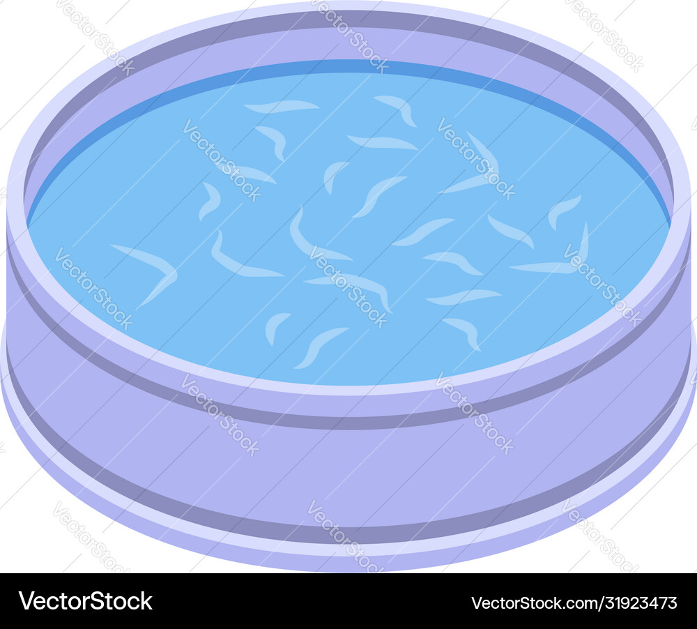 Eco Fish Farm Pool Icon Isometric Style Royalty Free Vector