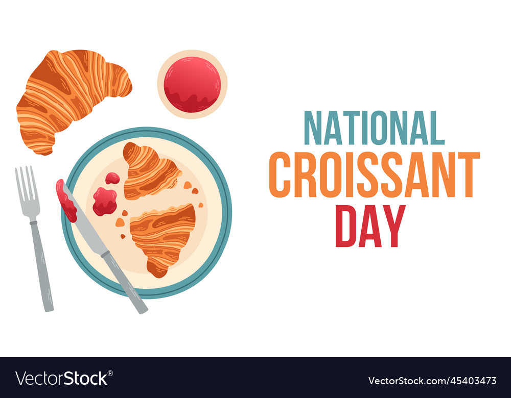 National croissant day sign and badge