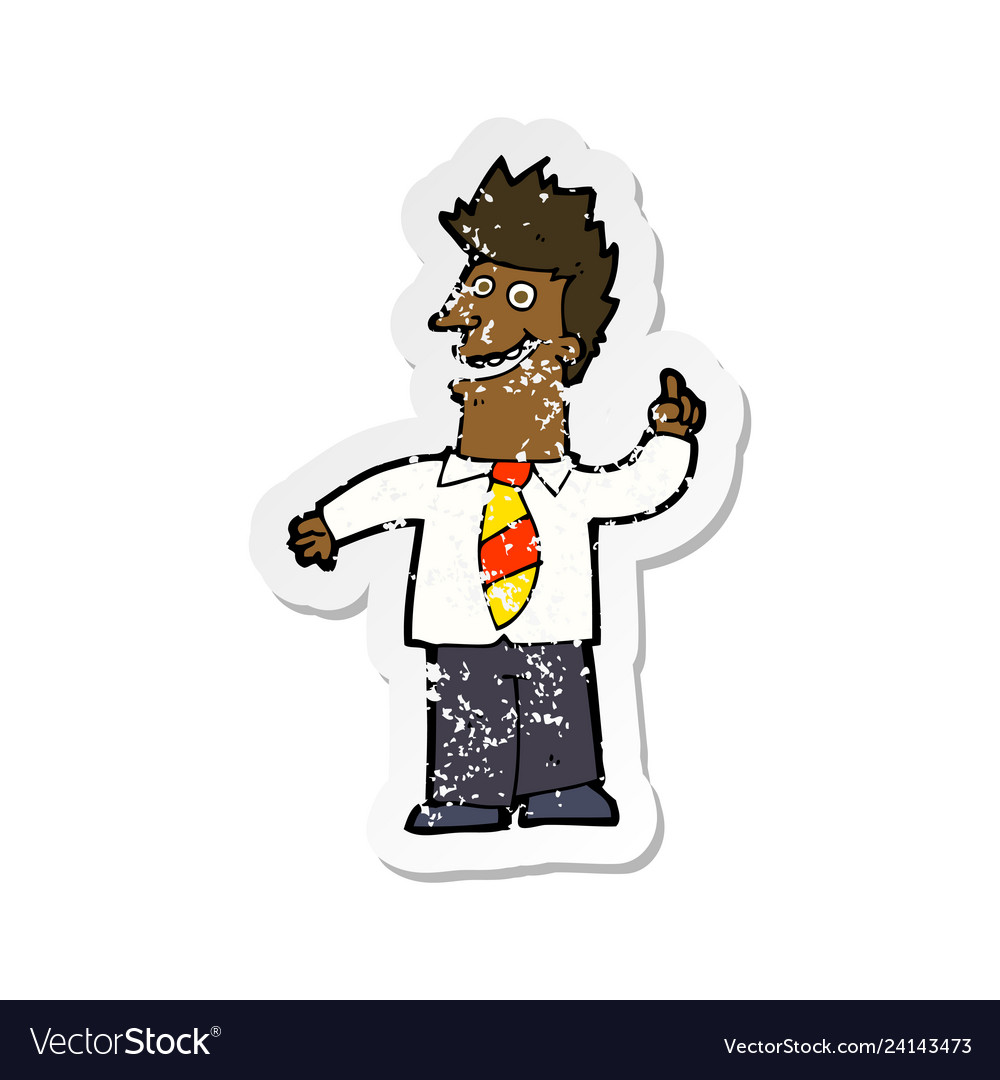 Retro distressed sticker a cartoon man