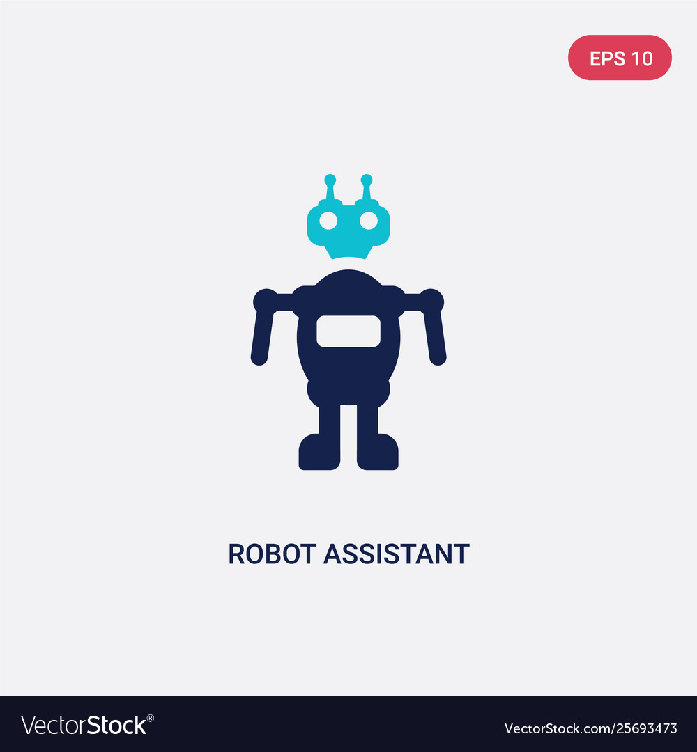 Two color robot assistant icon from artificial Vector Image