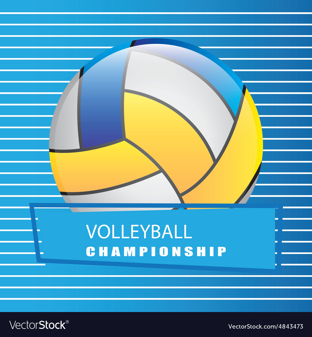 Volleyball emblem design Royalty Free Vector Image