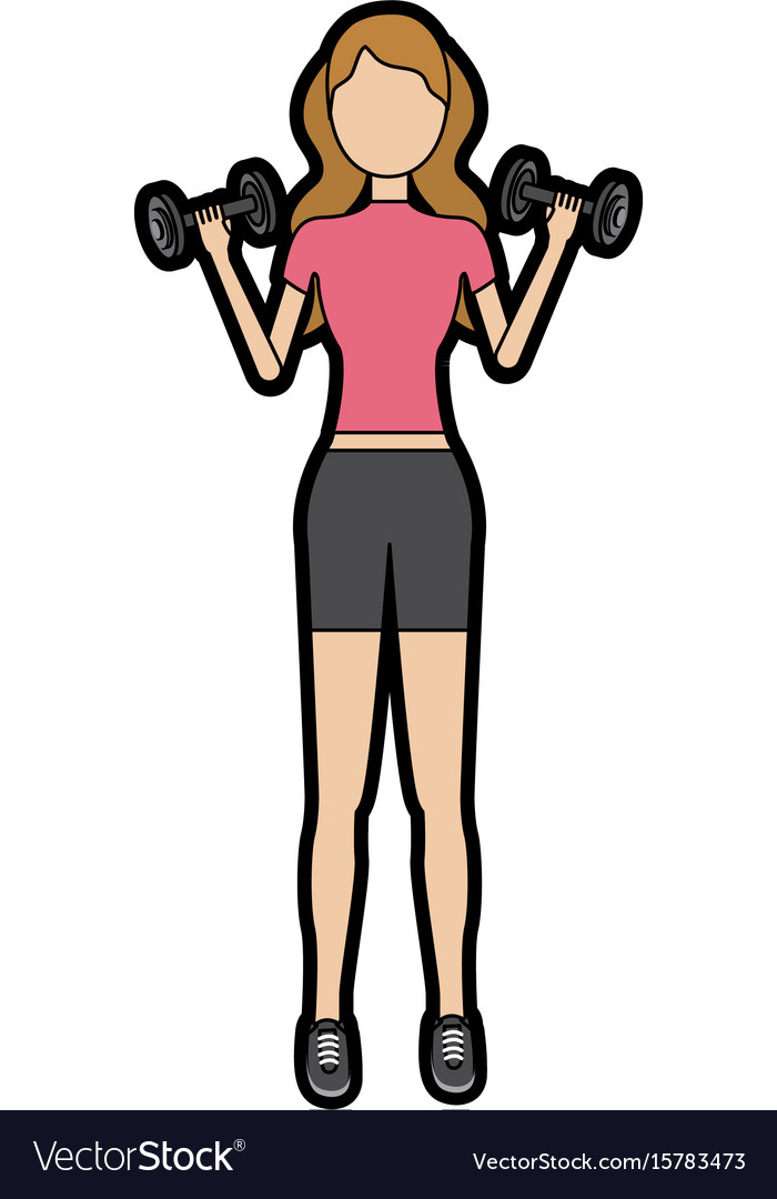 Woman with dumbbell to do exercise Royalty Free Vector Image