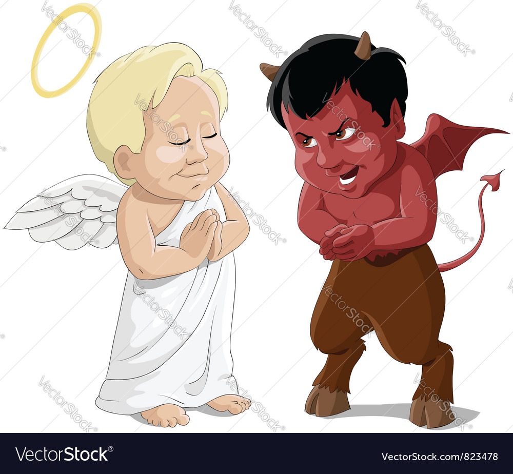 Angel And Devil Royalty Free Vector Image Vectorstock 