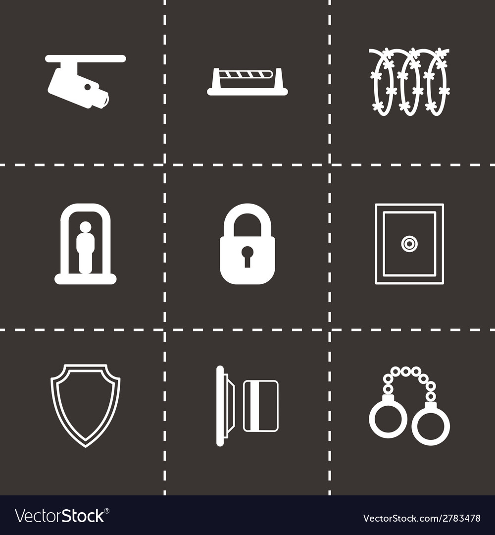 Black security icons set