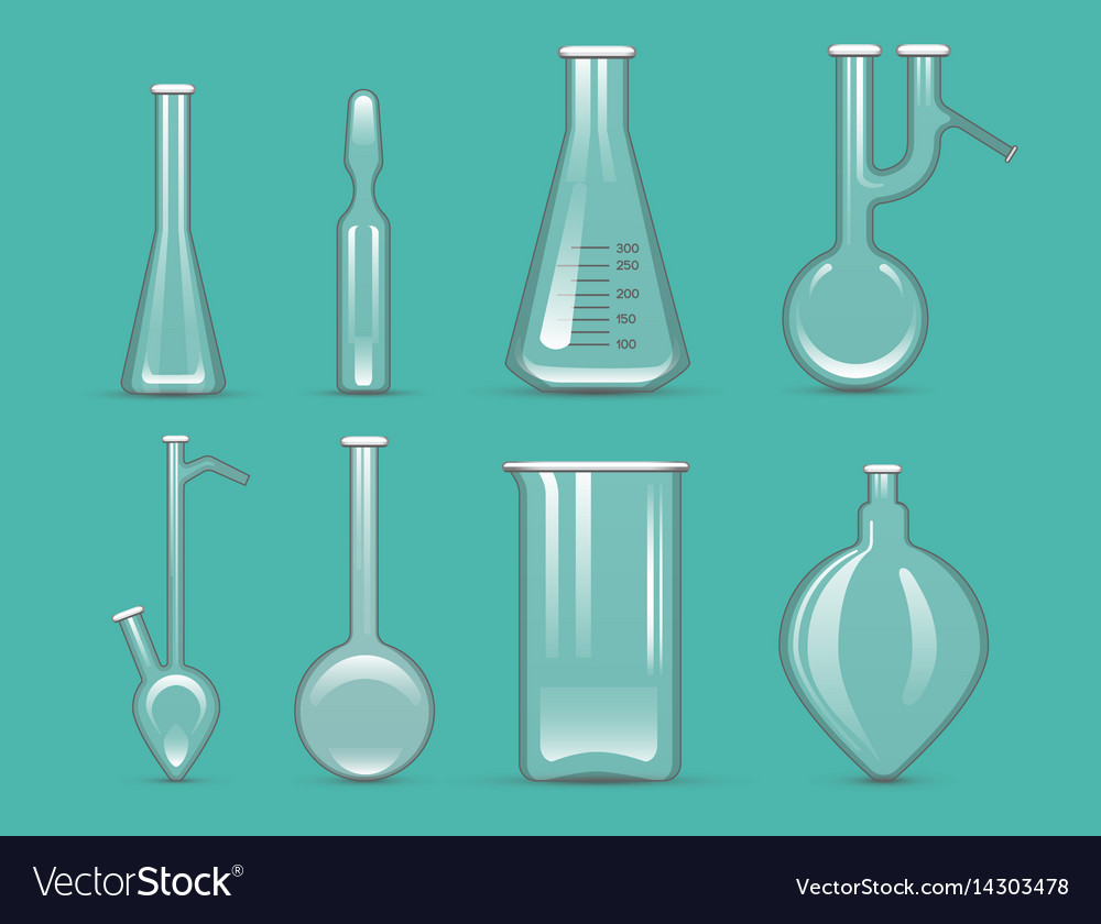 Chemical laboratory 3d lab flask glassware tube