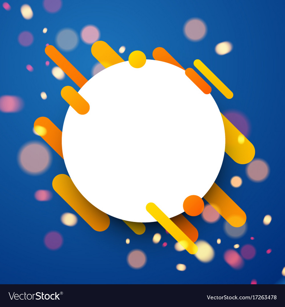 Colorful round background on blue