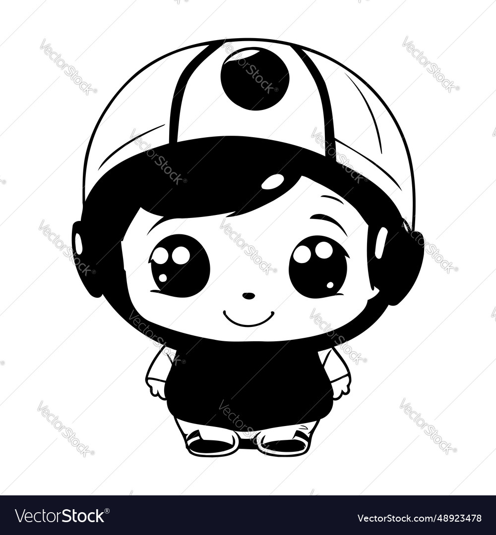 Cute little boy with helmet designicon graphic