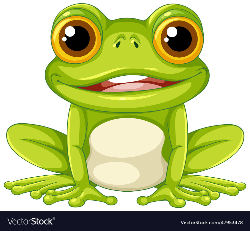 Green frog cartoon Royalty Free Vector Image - VectorStock