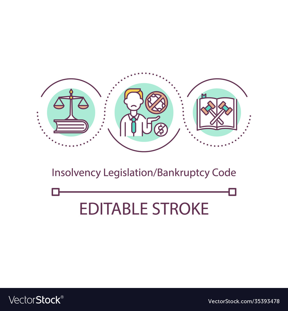 Insolvency legislation concept icon Royalty Free Vector