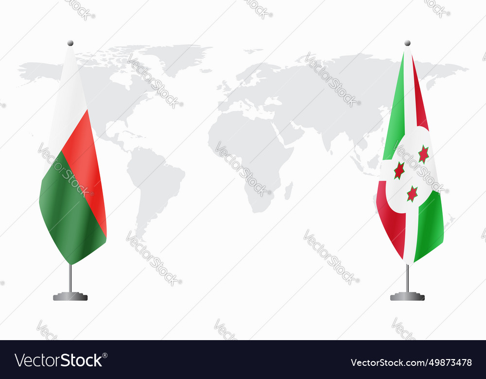 Madagascar and burundi flags for official meeting